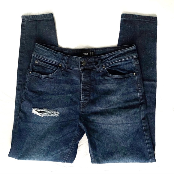 ASOS high-rise button fly jeans, dark wash - Picture 5 of 9